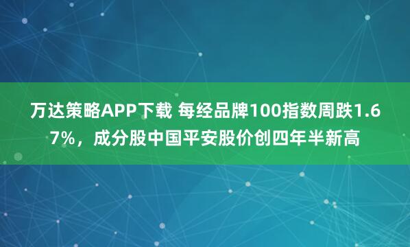 万达策略APP下载 每经品牌100指数周跌1.67%，成分股中国平安股价创四年半新高